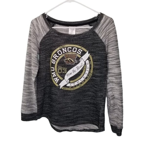 Rivalry Threads 91 Sweater WMU Broncos Women's Medium 8/10 Gray Scoop Neck - Picture 3 of 9